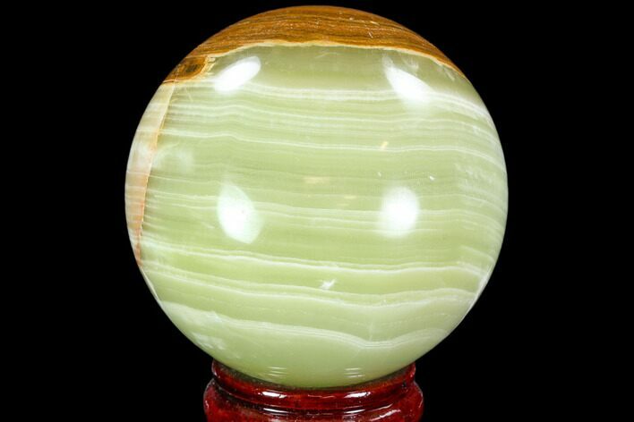 Polished, Green (Jade) Onyx Sphere - Afghanistan #108567